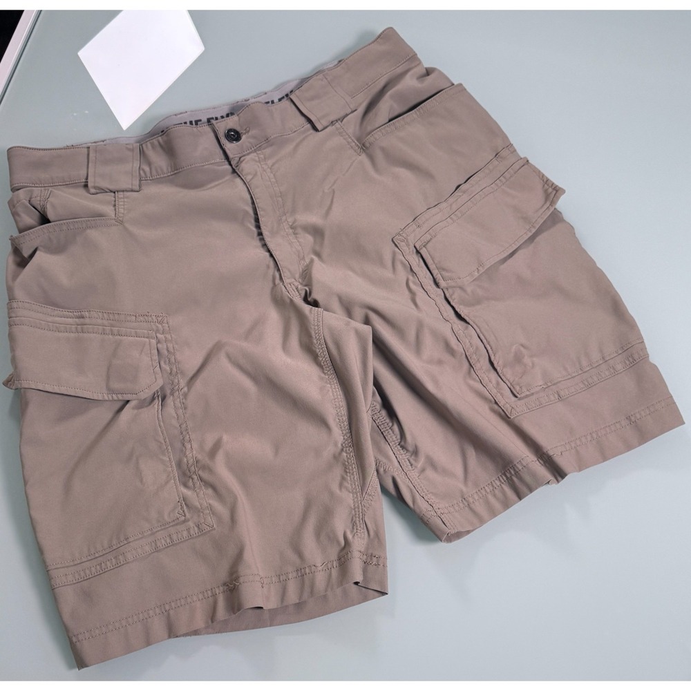 Duluth Solid Tan Nylon Blend Mens Cargo Chino Stretch Shorts - 38